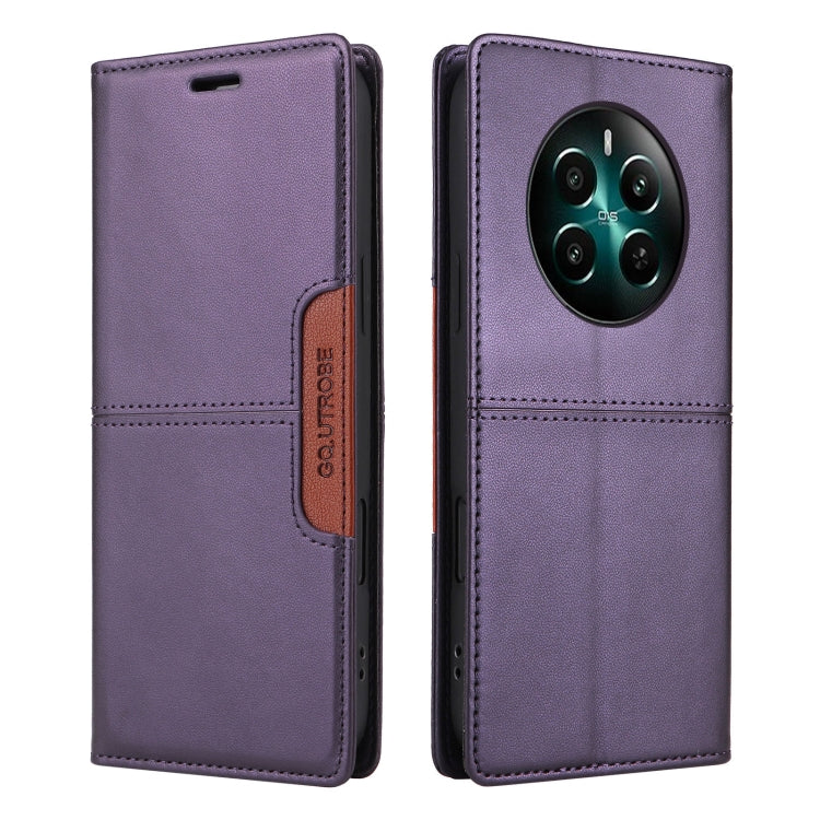 For Realme 12+ GQUTROBE G01 RFID Anti-theft Leather Phone Case(Purple)