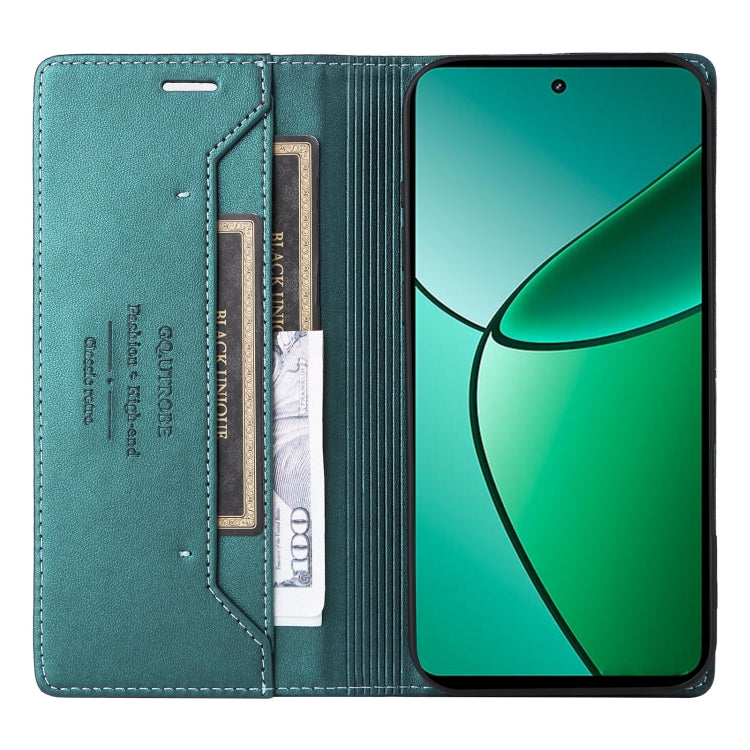 For Realme 12+ GQUTROBE G01 RFID Anti-theft Leather Phone Case(Green)