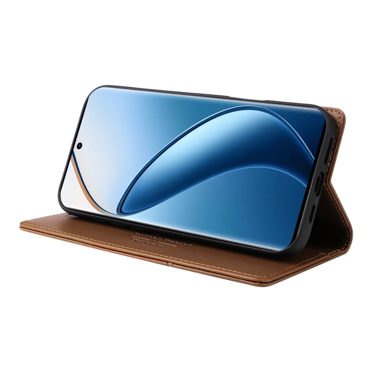 For Realme 12 Pro+ GQUTROBE G01 RFID Anti-theft Leather Phone Case(Brown)