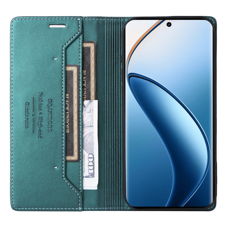 For Realme 12 Pro+ GQUTROBE G01 RFID Anti-theft Leather Phone Case(Green)