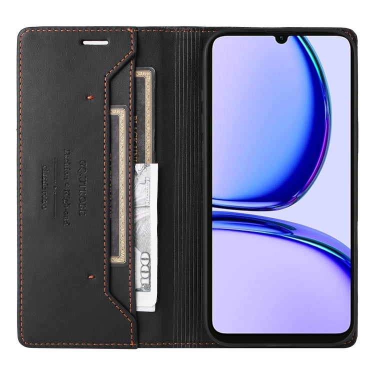 For Realme C53 4G GQUTROBE G01 RFID Anti-theft Leather Phone Case(Black)