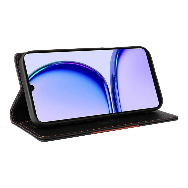 For Realme C53 4G GQUTROBE G01 RFID Anti-theft Leather Phone Case(Black)