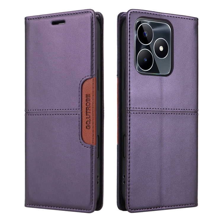 For Realme C53 4G GQUTROBE G01 RFID Anti-theft Leather Phone Case(Purple)