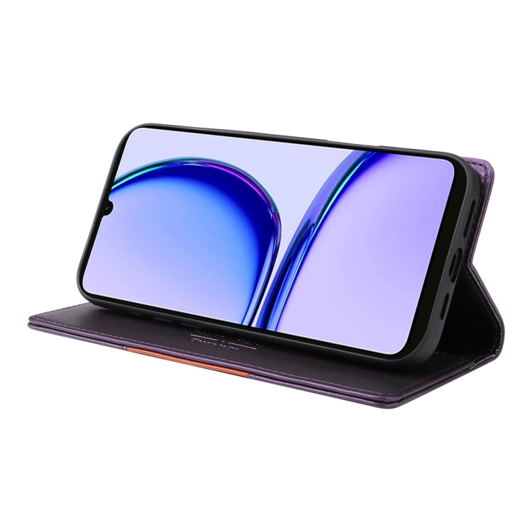 For Realme C53 4G GQUTROBE G01 RFID Anti-theft Leather Phone Case(Purple)