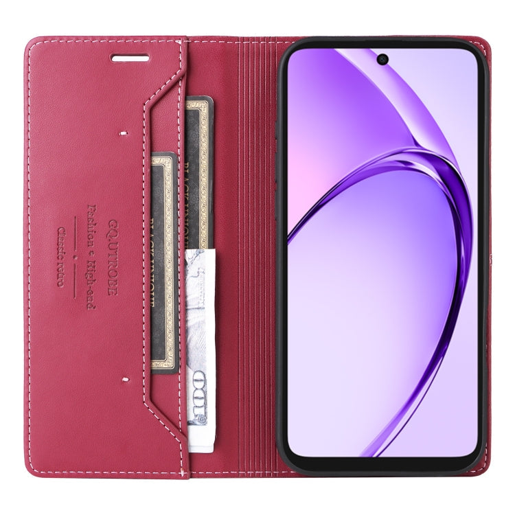 For OPPO A3x 5G / 4G GQUTROBE G01 RFID Anti-theft Leather Phone Case(Red)