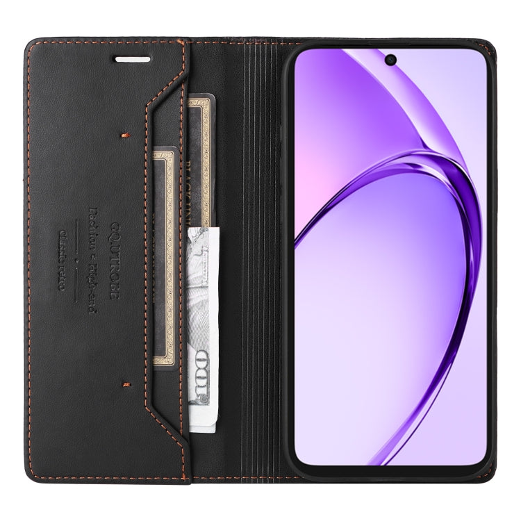 For OPPO A3x 5G / 4G GQUTROBE G01 RFID Anti-theft Leather Phone Case(Black)