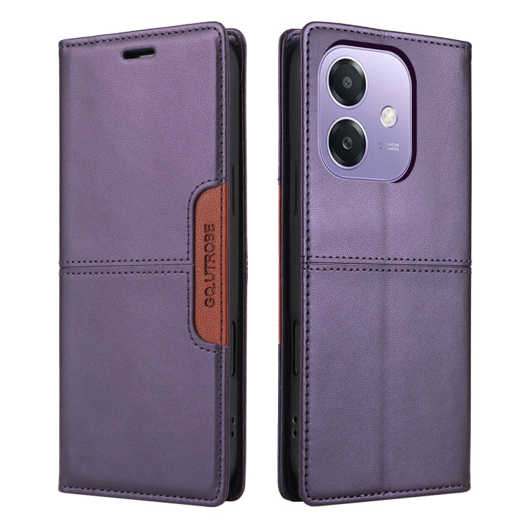 For OPPO A3x 5G / 4G GQUTROBE G01 RFID Anti-theft Leather Phone Case(Purple)