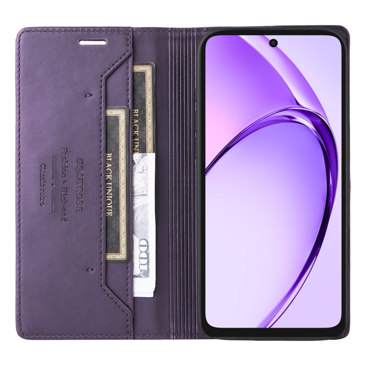 For OPPO A3x 5G / 4G GQUTROBE G01 RFID Anti-theft Leather Phone Case(Purple)
