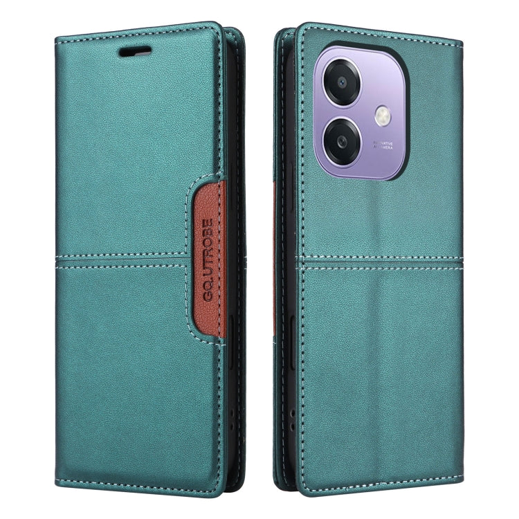 For OPPO A3x 5G / 4G GQUTROBE G01 RFID Anti-theft Leather Phone Case(Green)