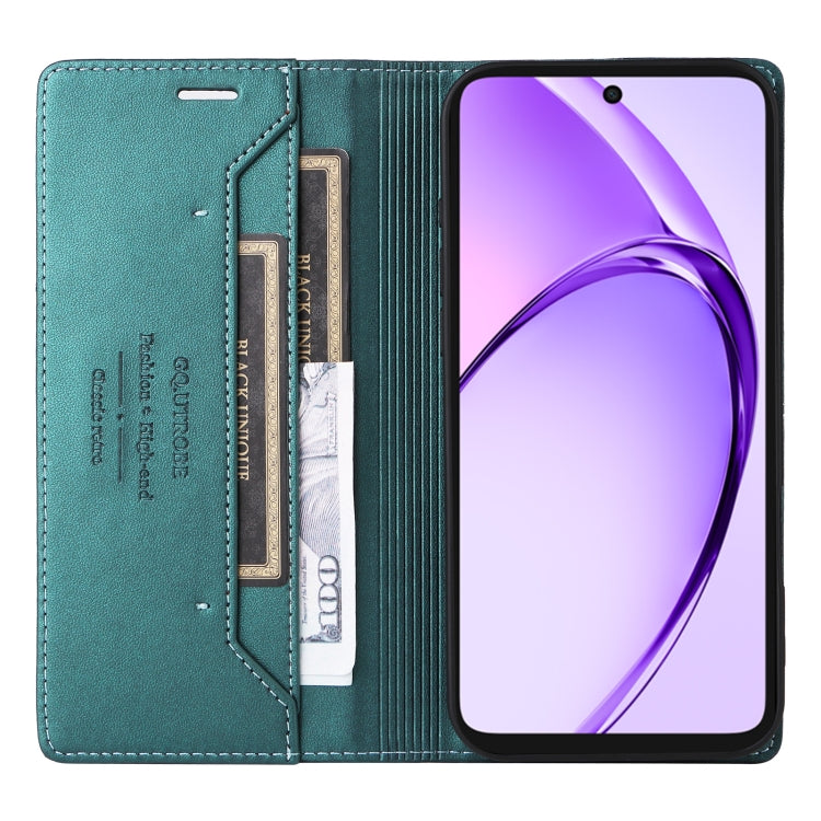 For OPPO A3x 5G / 4G GQUTROBE G01 RFID Anti-theft Leather Phone Case(Green)
