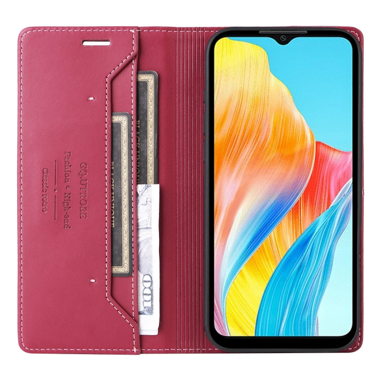 For OPPO A38 4G / A18 GQUTROBE G01 RFID Anti-theft Leather Phone Case(Red)