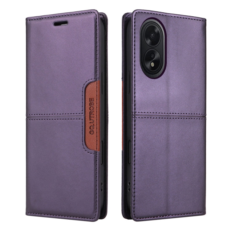 For OPPO A38 4G / A18 GQUTROBE G01 RFID Anti-theft Leather Phone Case(Purple)