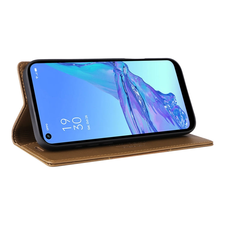 For OPPO A53 / A53s GQUTROBE G01 RFID Anti-theft Leather Phone Case(Brown)