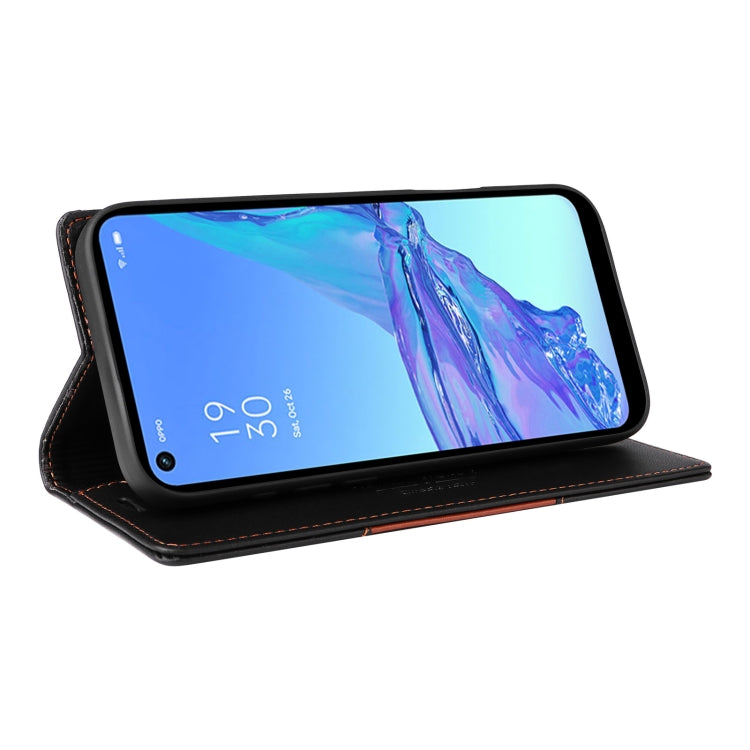 For OPPO A53 / A53s GQUTROBE G01 RFID Anti-theft Leather Phone Case(Black)