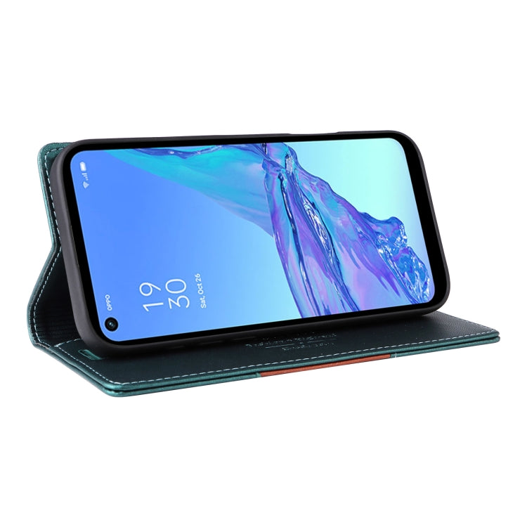 For OPPO A53 / A53s GQUTROBE G01 RFID Anti-theft Leather Phone Case(Green)