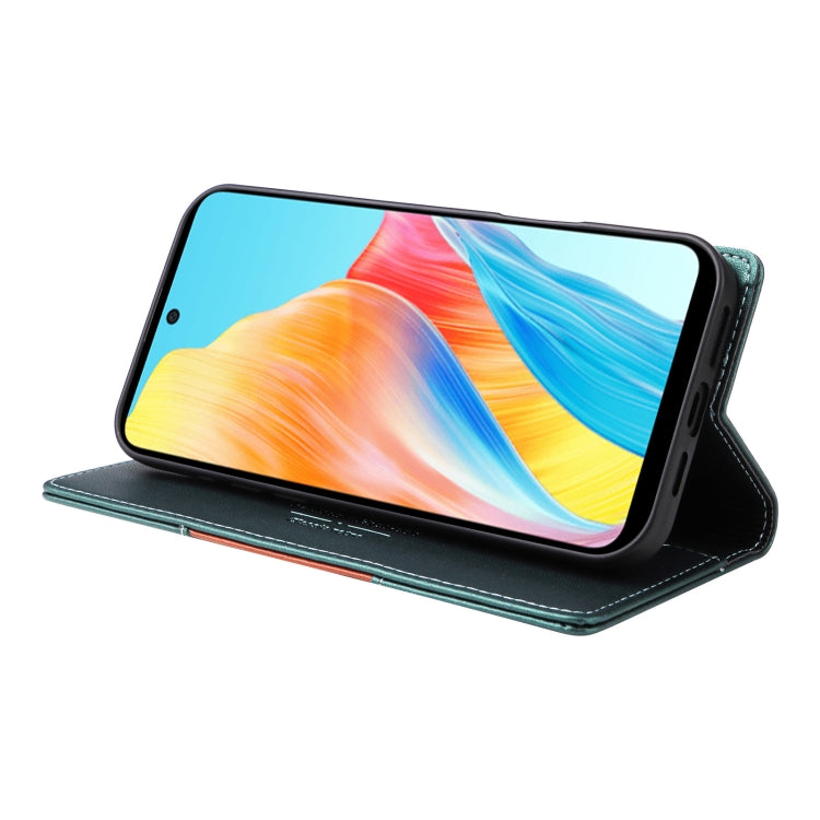 For OPPO A58 4G GQUTROBE G01 RFID Anti-theft Leather Phone Case(Green)