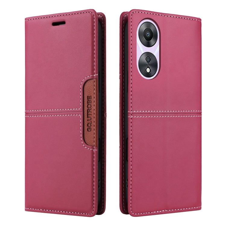 For OPPO A58 5G GQUTROBE G01 RFID Anti-theft Leather Phone Case(Red)