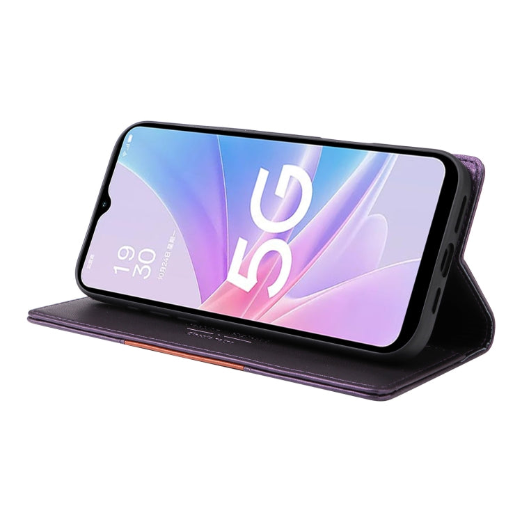 For OPPO A58 5G GQUTROBE G01 RFID Anti-theft Leather Phone Case(Purple)
