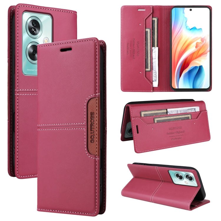 For OPPO A79 5G GQUTROBE G01 RFID Anti-theft Leather Phone Case(Red)
