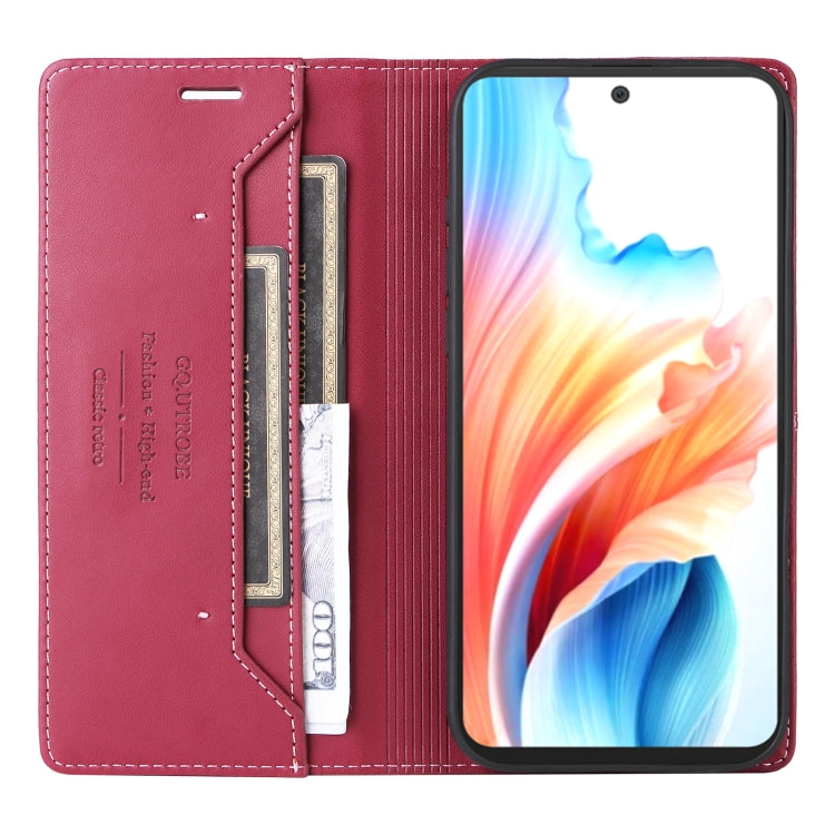 For OPPO A79 5G GQUTROBE G01 RFID Anti-theft Leather Phone Case(Red)