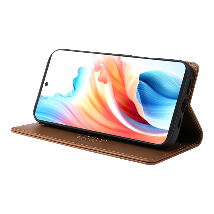 For OPPO A79 5G GQUTROBE G01 RFID Anti-theft Leather Phone Case(Brown)
