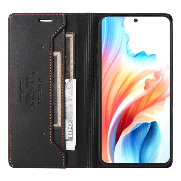 For OPPO A79 5G GQUTROBE G01 RFID Anti-theft Leather Phone Case(Black)