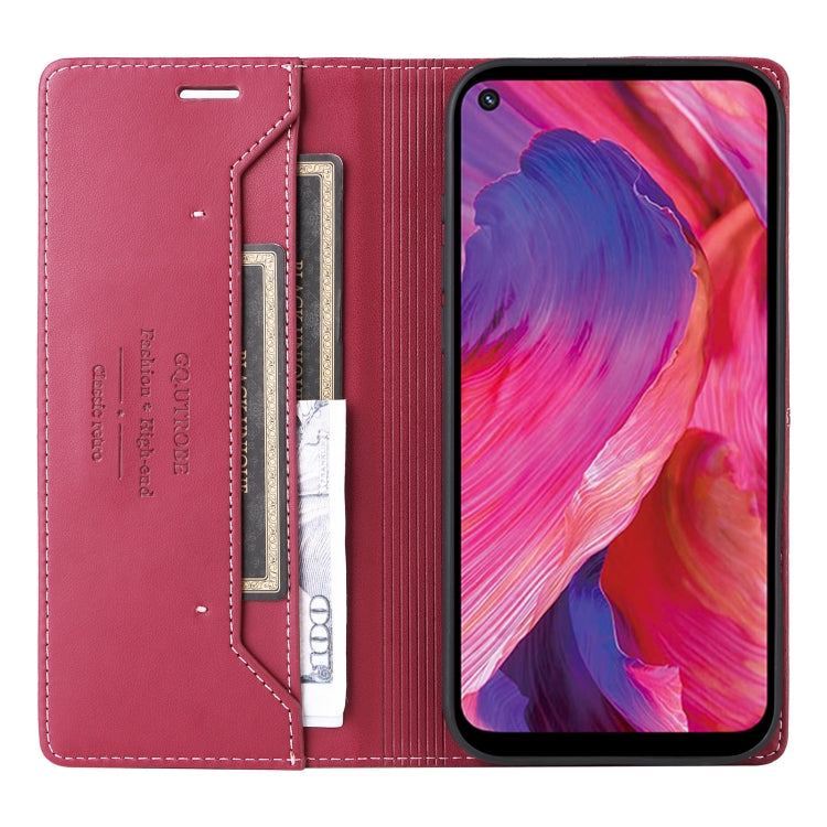 For OPPO A93 5G / A54 5G GQUTROBE G01 RFID Anti-theft Leather Phone Case(Red)