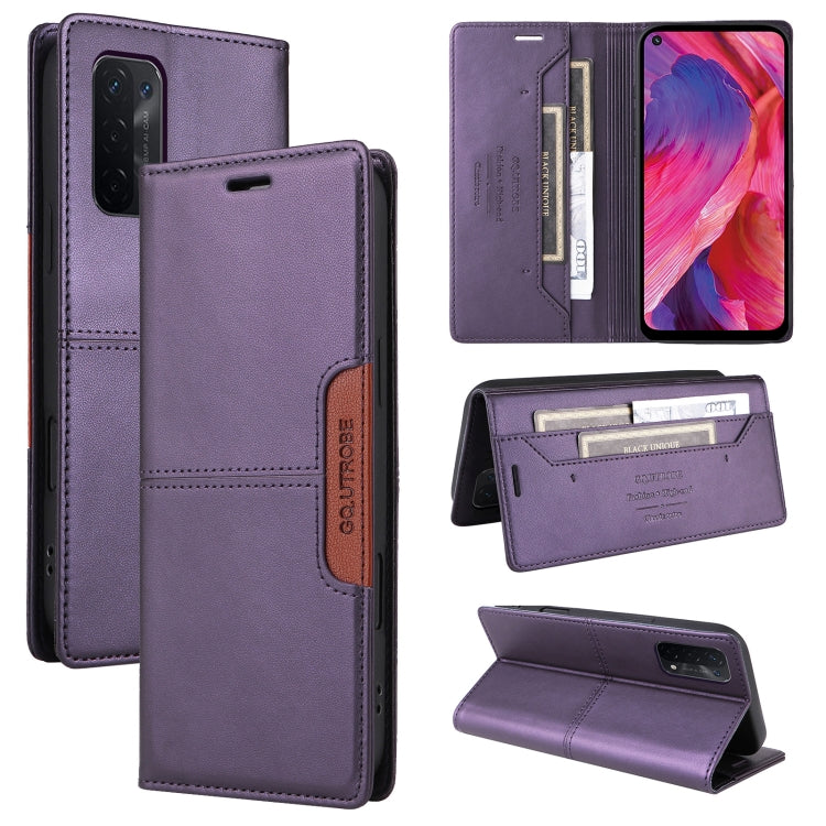 For OPPO A93 5G / A54 5G GQUTROBE G01 RFID Anti-theft Leather Phone Case(Purple)