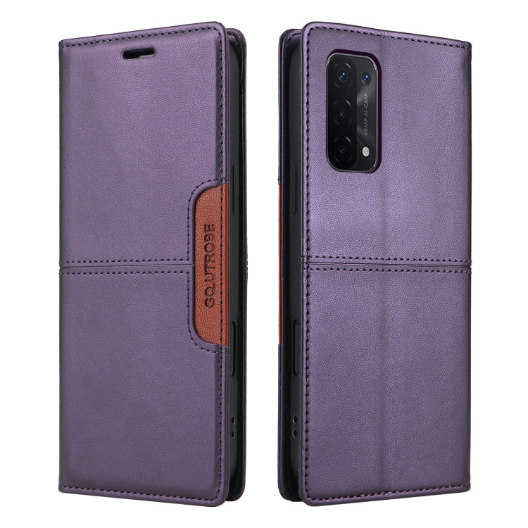 For OPPO A94 / Reno6 Z GQUTROBE G01 RFID Anti-theft Leather Phone Case(Purple)