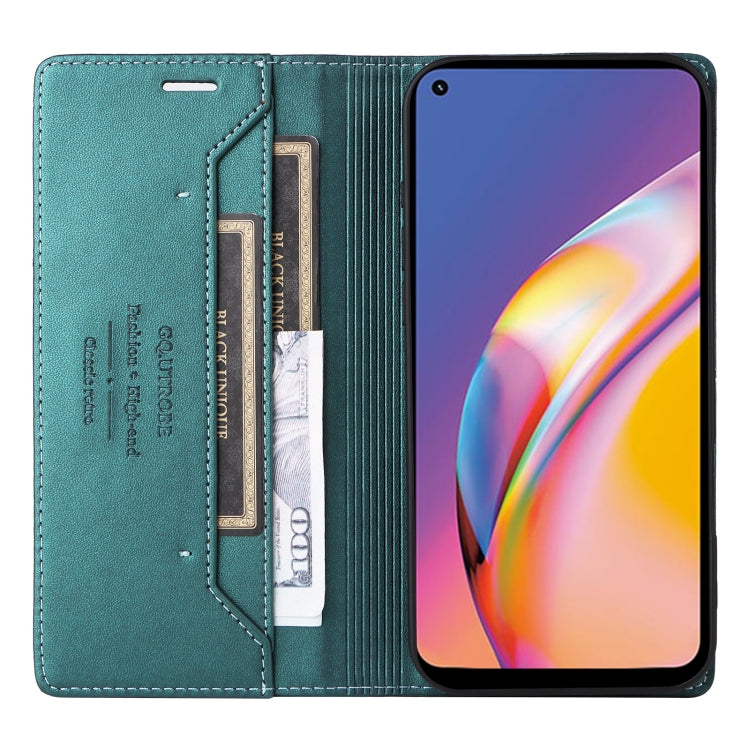 For OPPO A94 / Reno6 Z GQUTROBE G01 RFID Anti-theft Leather Phone Case(Green)
