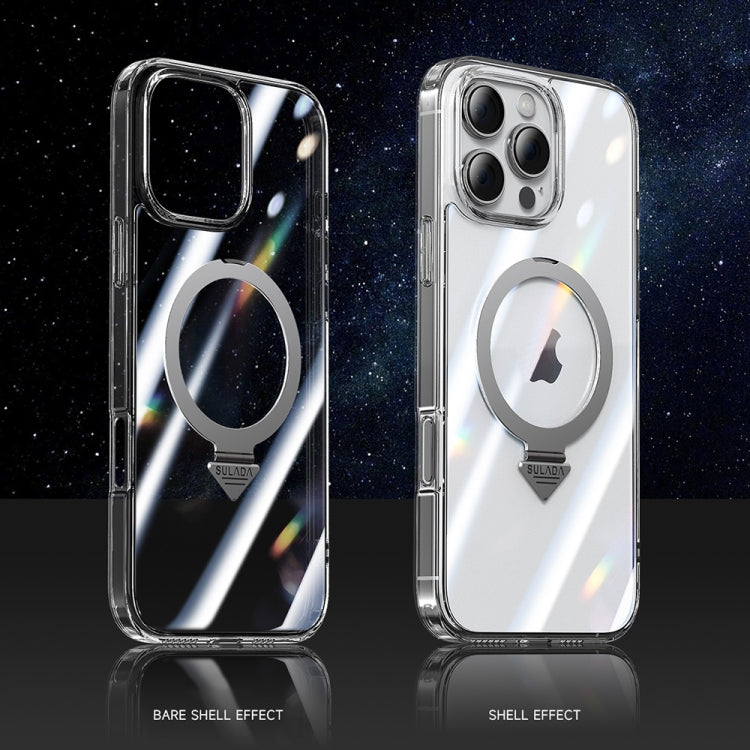 For iPhone 16 Pro Max SULADA Transparent MagSafe Magnetic Holder Phone Case