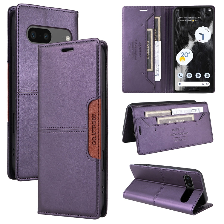 For Google Pixel 7 GQUTROBE G01 RFID Anti-theft Leather Phone Case(Purple)