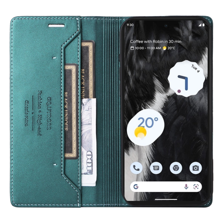 For Google Pixel 7 GQUTROBE G01 RFID Anti-theft Leather Phone Case(Green)