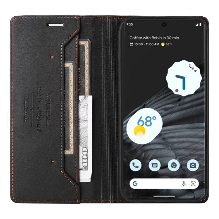 For Google Pixel 7 Pro GQUTROBE G01 RFID Anti-theft Leather Phone Case(Black)