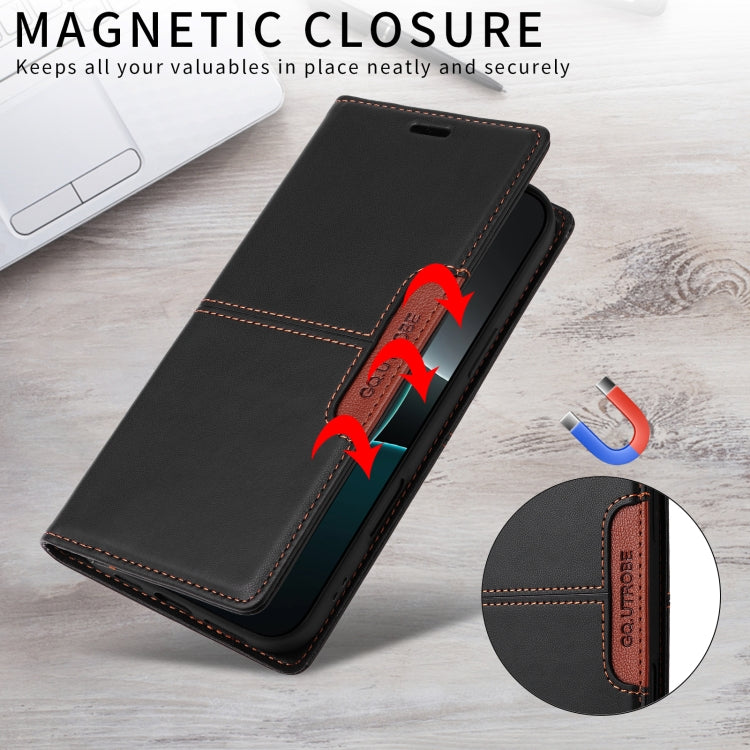 For Google Pixel 7 Pro GQUTROBE G01 RFID Anti-theft Leather Phone Case(Black)