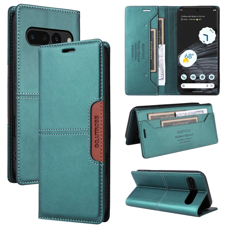 For Google Pixel 7 Pro GQUTROBE G01 RFID Anti-theft Leather Phone Case(Green)