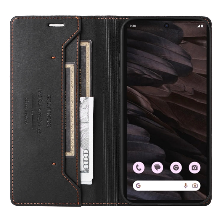For Google Pixel 7a GQUTROBE G01 RFID Anti-theft Leather Phone Case(Black)