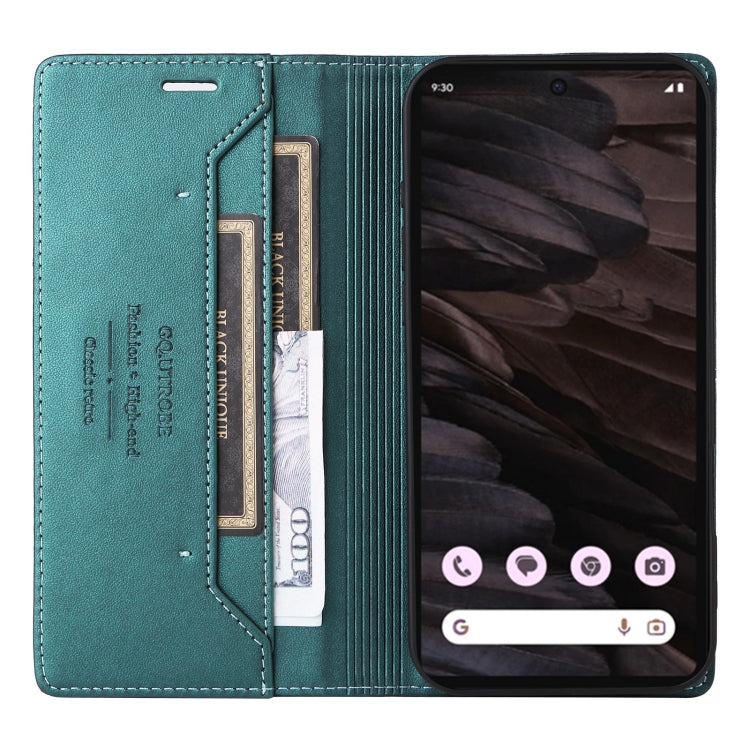 For Google Pixel 7a GQUTROBE G01 RFID Anti-theft Leather Phone Case(Green)