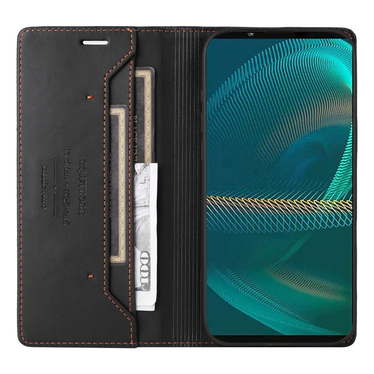 For Sony Xperia 5 III GQUTROBE G01 RFID Anti-theft Leather Phone Case(Black)