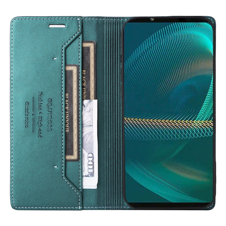 For Sony Xperia 5 III GQUTROBE G01 RFID Anti-theft Leather Phone Case(Green)