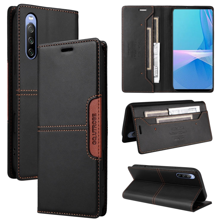 For Sony Xperia 10 III GQUTROBE G01 RFID Anti-theft Leather Phone Case(Black)