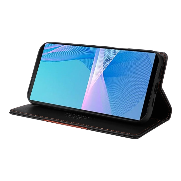 For Sony Xperia 10 III GQUTROBE G01 RFID Anti-theft Leather Phone Case(Black)
