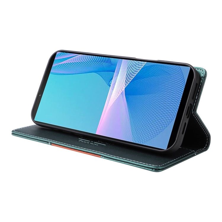 For Sony Xperia 10 III GQUTROBE G01 RFID Anti-theft Leather Phone Case(Green)