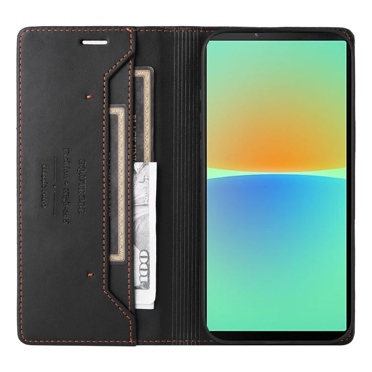 For Sony Xperia 10 IV GQUTROBE G01 RFID Anti-theft Leather Phone Case(Black)