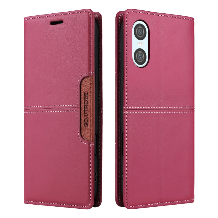 For Sony Xperia 10 VI GQUTROBE G01 RFID Anti-theft Leather Phone Case(Red)