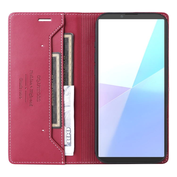 For Sony Xperia 10 VI GQUTROBE G01 RFID Anti-theft Leather Phone Case(Red)