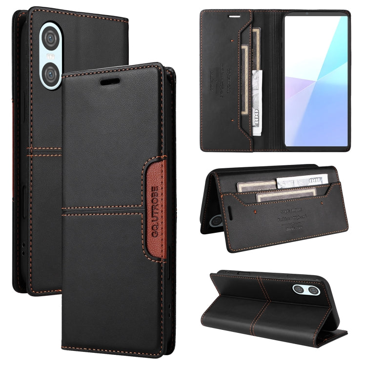 For Sony Xperia 10 VI GQUTROBE G01 RFID Anti-theft Leather Phone Case(Black)