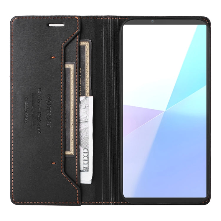 For Sony Xperia 10 VI GQUTROBE G01 RFID Anti-theft Leather Phone Case(Black)