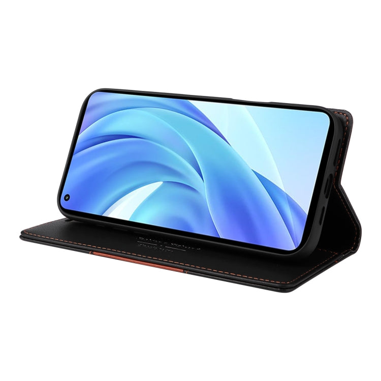 For Xiaomi Mi 11 Lite GQUTROBE G01 RFID Anti-theft Leather Phone Case(Black)