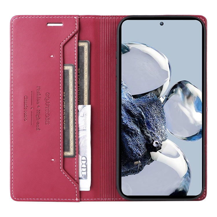 For Xiaomi 12T / 12T Pro GQUTROBE G01 RFID Anti-theft Leather Phone Case(Red)